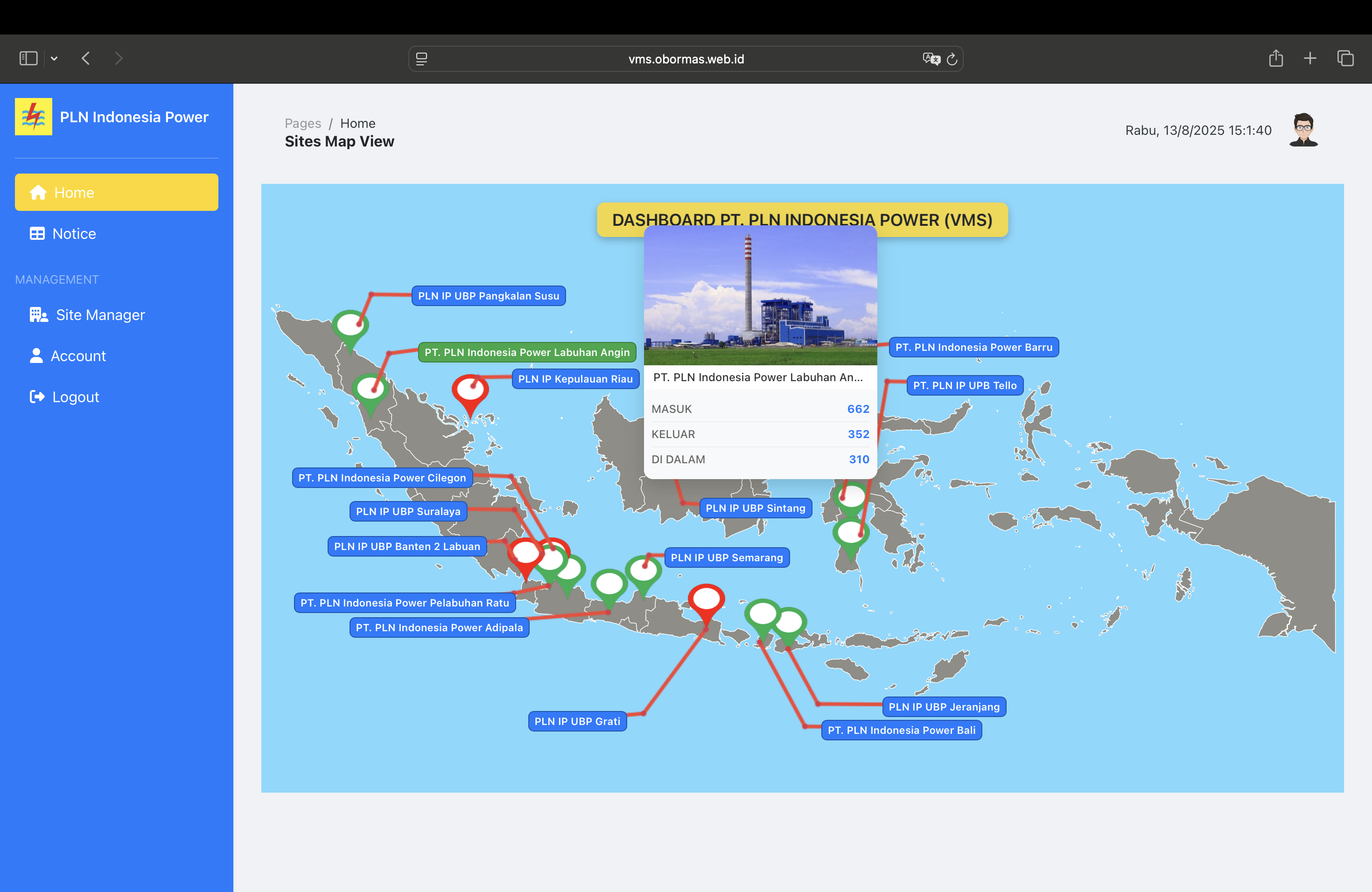 Dashboard Monitoring PLN Indonesia Power